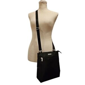 Bagallini Black Nylon Crossbody Bag Adjustable Strap Zip Pockets